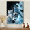 Oiseaux tropicaux bleus et noirs tropicaux - décoration murale oiseau