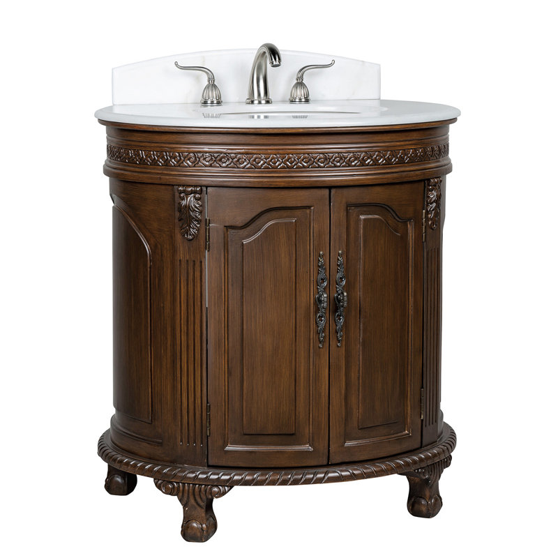 Ensemble de meuble-lavabo simple 36 po Dillow, Brun