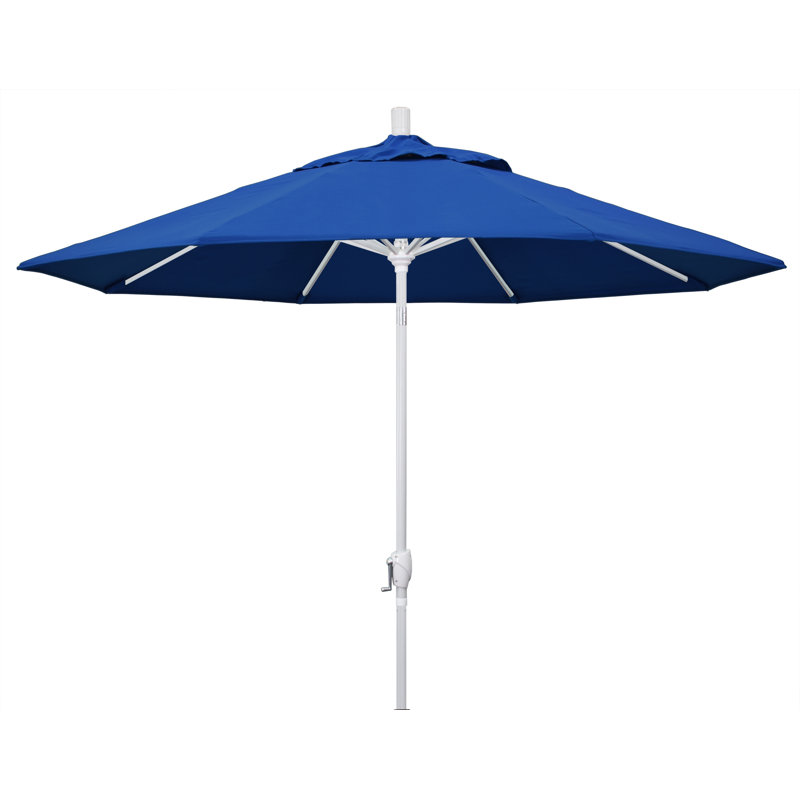 Parasol de marché 9 pi Ayomipo, Bleu pacifique - Pacifica, Blanc