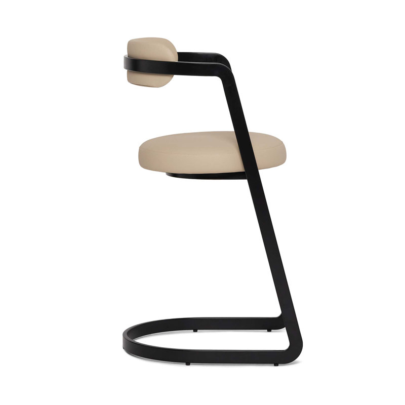Baldwin Stool, Counter Stool (26" Seat Height), Cream Latte Seat/Antique Bronze Frame