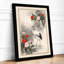 Crane Among Peonies Japandi - Framed Print-2106840326-2106840825