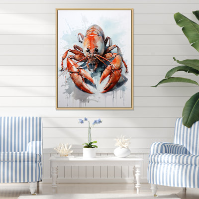 " Minimalism Red Crayfish Impression "
