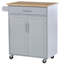 Îlot de cuisine avec chariot, tiroir, armoire de rangement et porte-serviettes-133038125