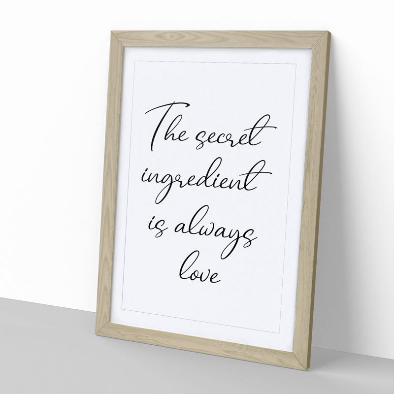 The Secret Ingredient - Framed Print, 90cm H x 65cm W x 2cm D, Oak Framed