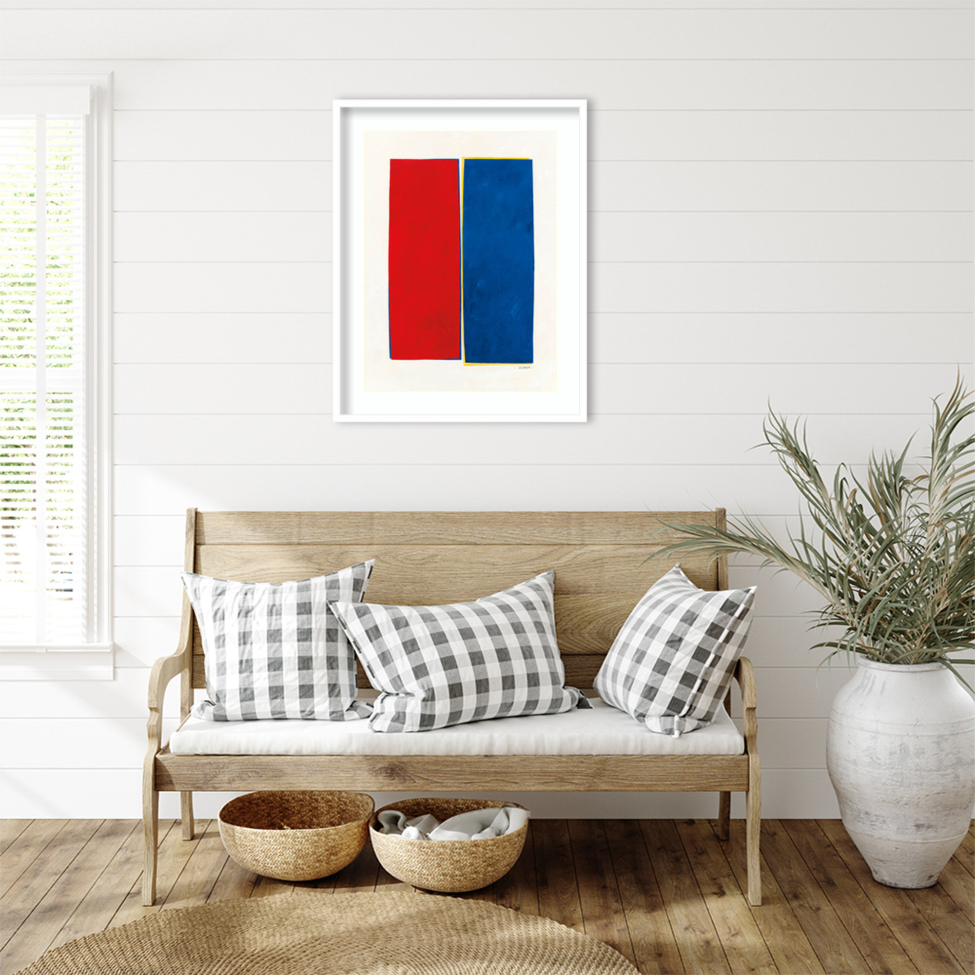 Monolithic II Wood Framed Wall Art Print, 33" H x 26" W, White Framed