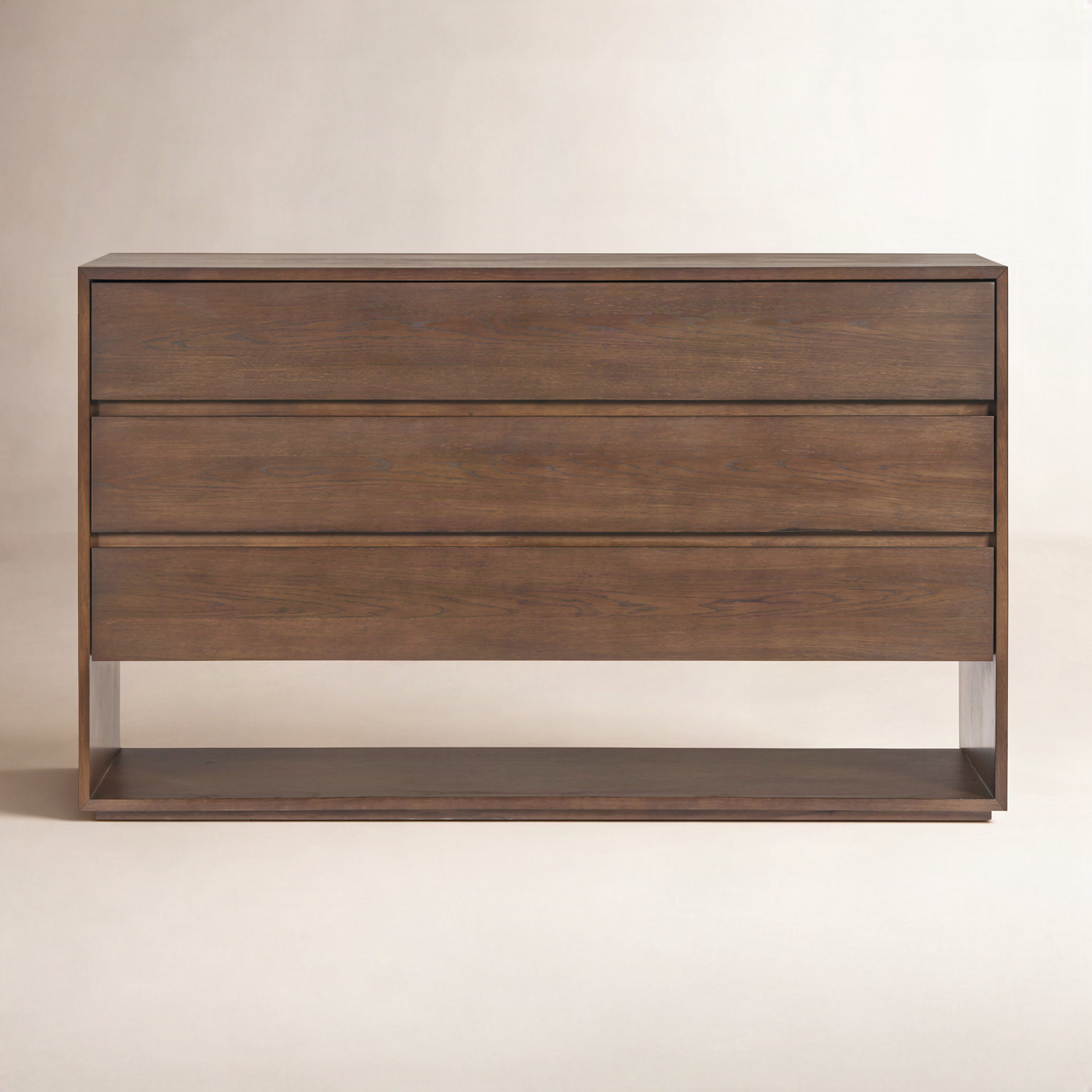 47" Oak 3-Drawer Dresser, Brown