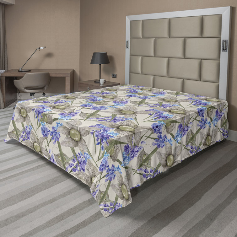 Ambesonne, drap plat floral pivoines, art botanique printanier