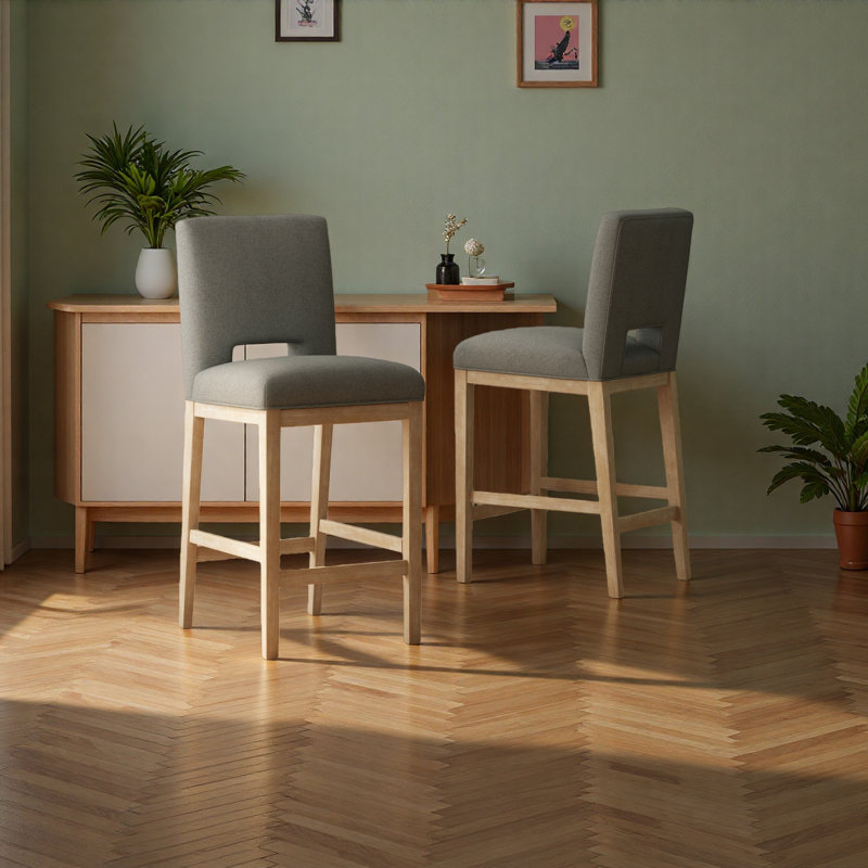 Tabourets de comptoir, ensemble de 2, Gris