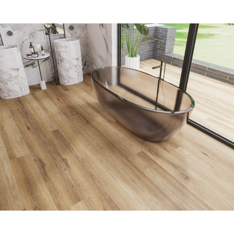Planche en vinyle de luxe SPC 9 po x 60 po x 8 mm, Noyer Kira