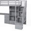Lit mezzanine simple avec bureau en L et amp; Tiroirs, armoire et amp; Escalier de rangement - Aucun sommier requis, robuste Durable