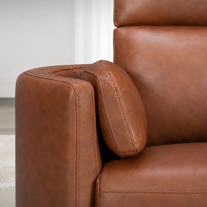 Fauteuil inclinable et oscillant électrique, Cuir fleur whisky rétro