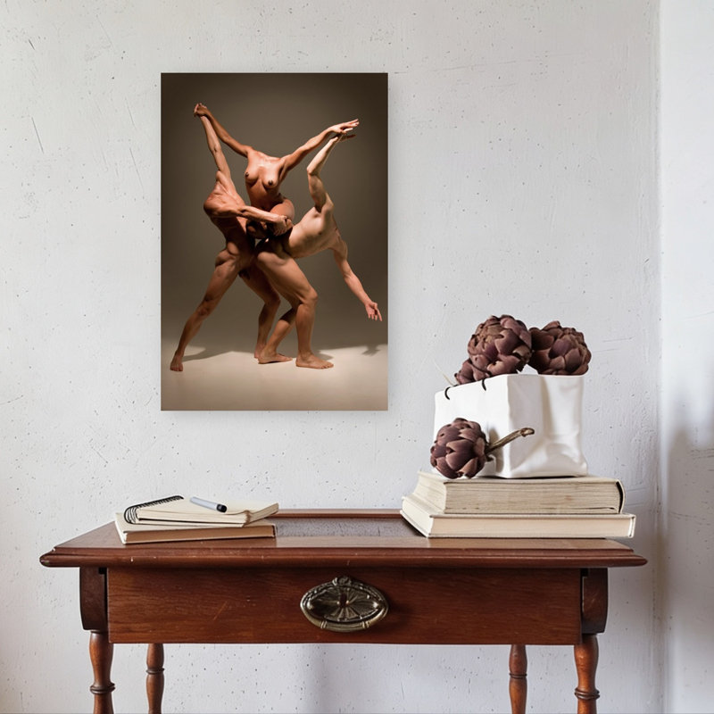 Étreinte nue élégante, impression d'art mural moderne et abstraite élégante, H 24 po x l 16 po