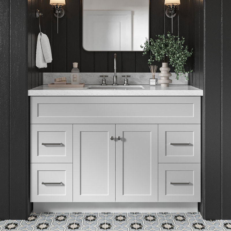 Ensemble de meuble-lavabo simple 49 po Hamlet, gris