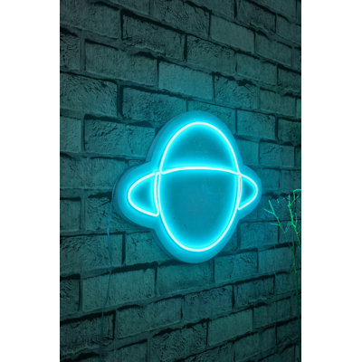 Bande lumineuse néon flexible et étanche, IP67, 15,4 x 11,8 x 0,8 pouces | Système de suspension murale 12 V DC | Bleu, 20,2 watts, fiche de type C | Parfait pour la décoration intérieure, les fêtes et les projets créatifs