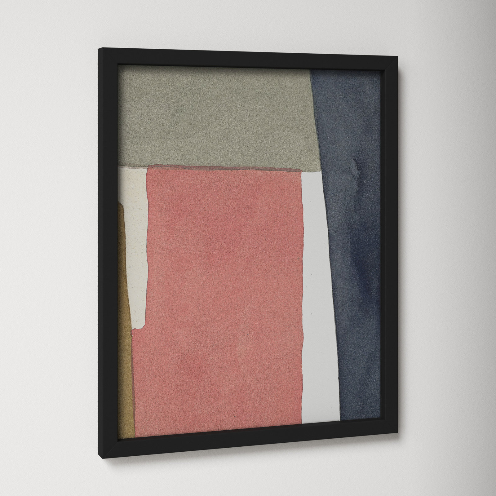 Warm Pink And Indigo by Julia Balfour, Black Framed Paper, 25" H x 20" W x 1.25" D