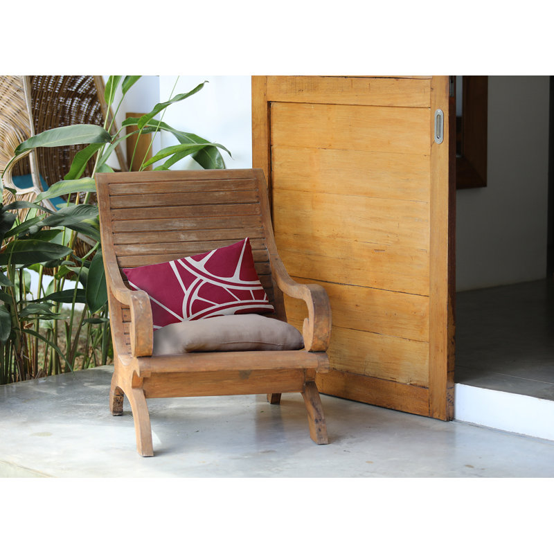 Geometric Outdoor Reversible Throw Pillow, Red/White