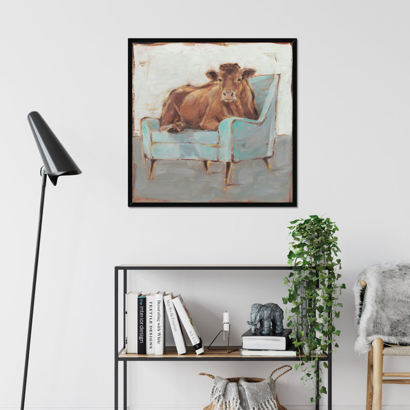 Moo-ving in IV 1 Piece Painting, 80cm H x 80cm W x 2.3cm D, Black Framed Paper Print