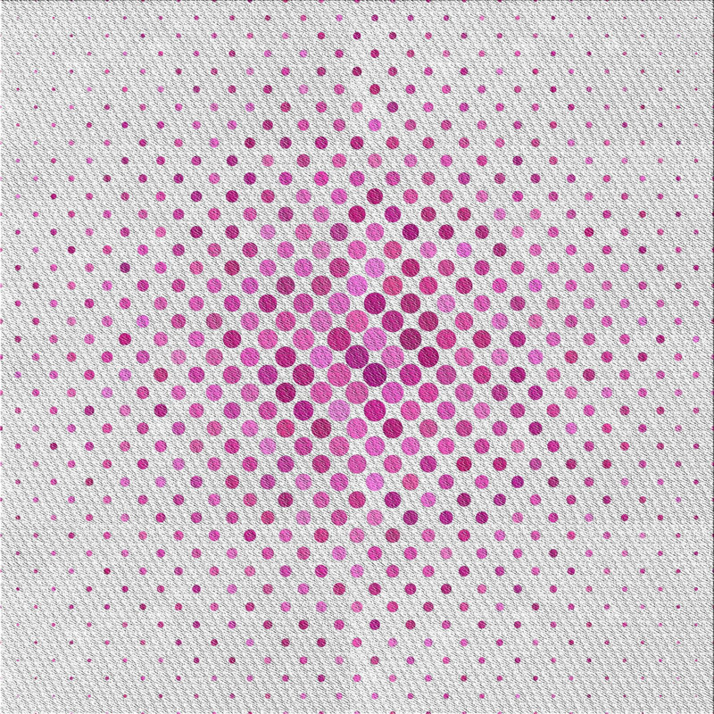 Tapis à motifs blanc / rose, Carré 5 pi