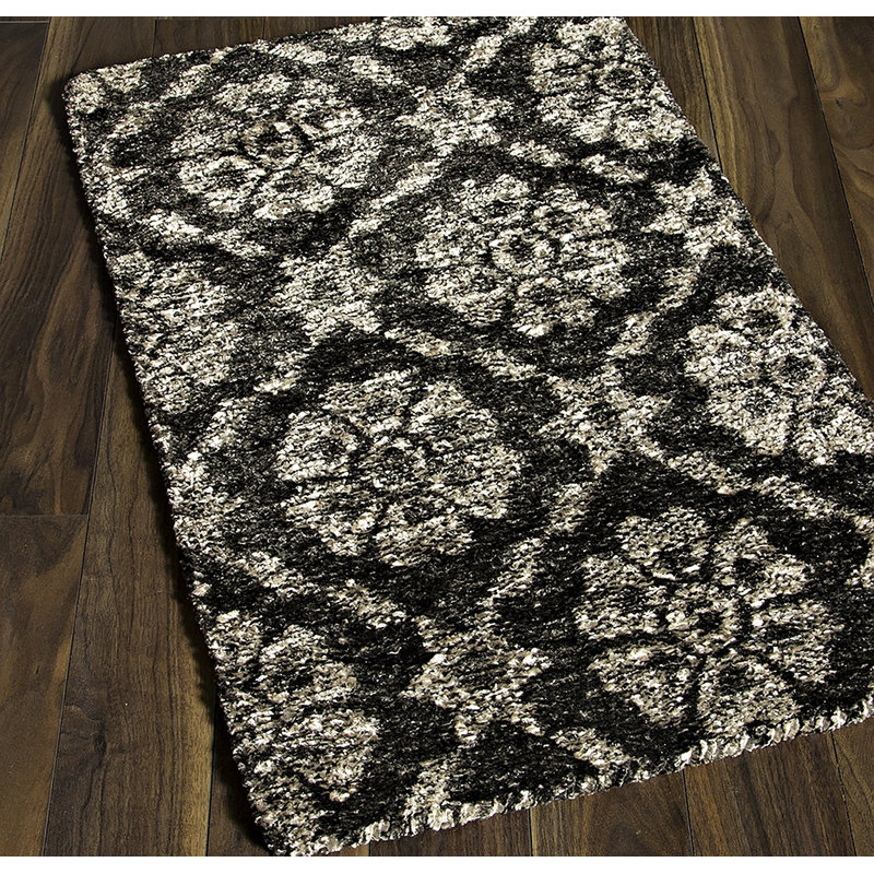 Rodrigo Hand-Looped Black Area Rug, Rectangle 2'11" x 5'3"