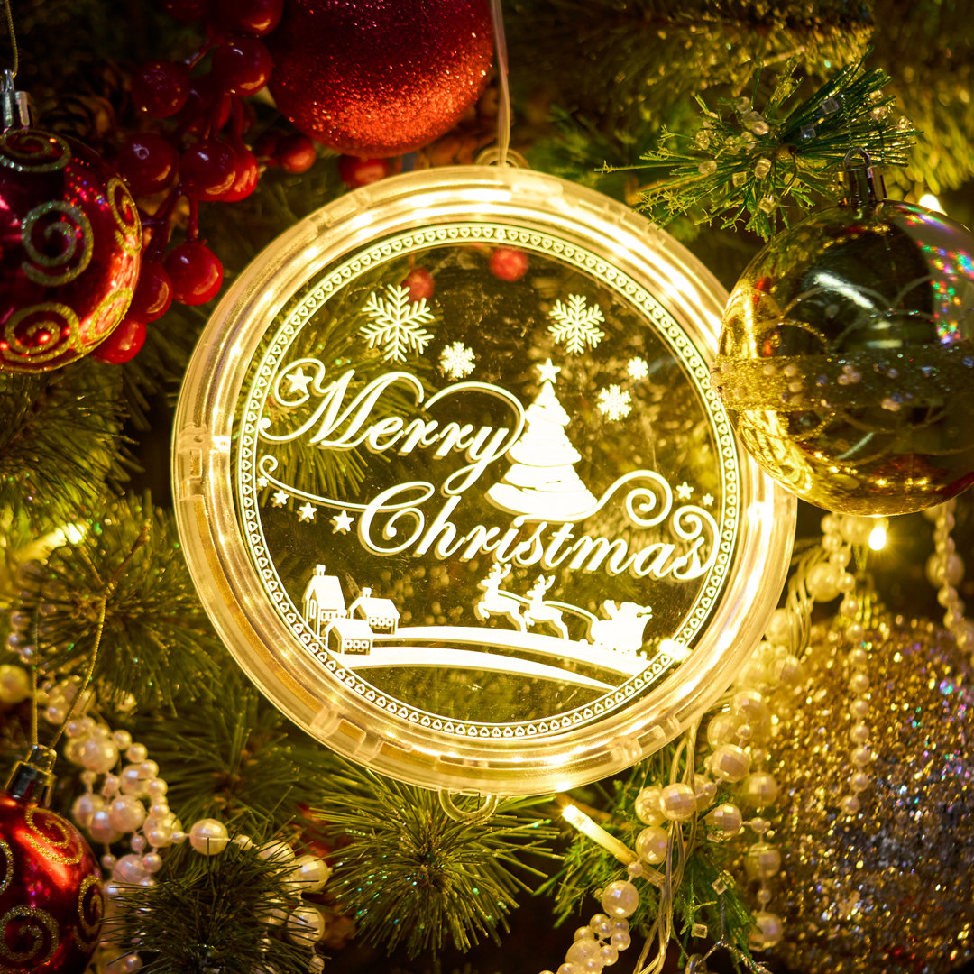 Warm White Merry Christmas Lighted Window Décor