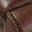 Rich Brown Reclining 3 With Centre Cup Holders And Traditional Style Leather Adjustable Back