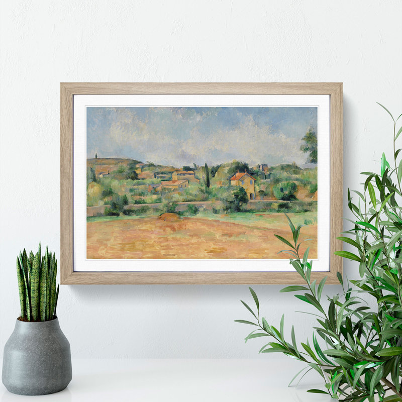 The Red Earth by Paul Cezanne - Picture Frame Painting, Oak Framed, 27cm H x 36cm W x 2cm D