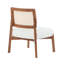 [Ensemble de 2] Méridienne beige moderne avec dossier tissé, structure en bois robuste, sièges d'appoint minimalistes et élégants pour le salon, la chambre à coucher ou le bureau