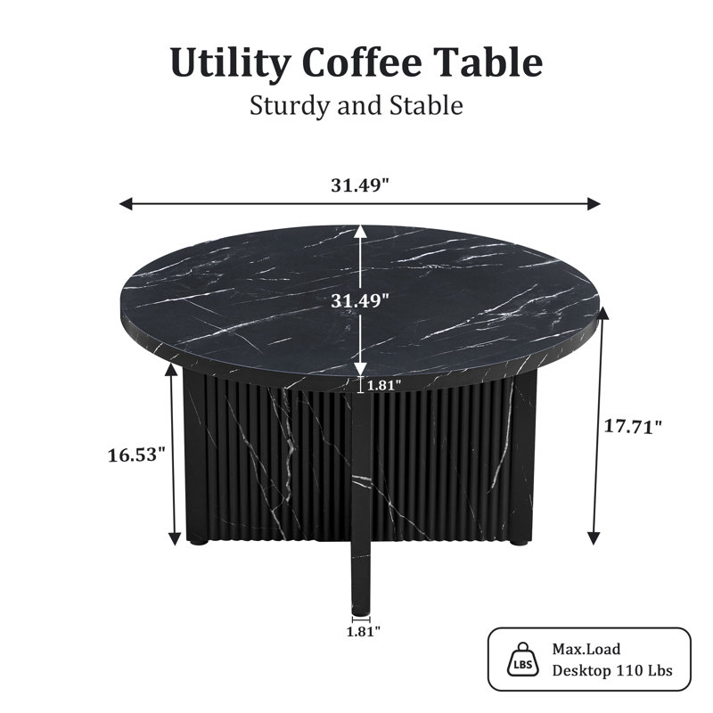 Table basse Marble, Noir