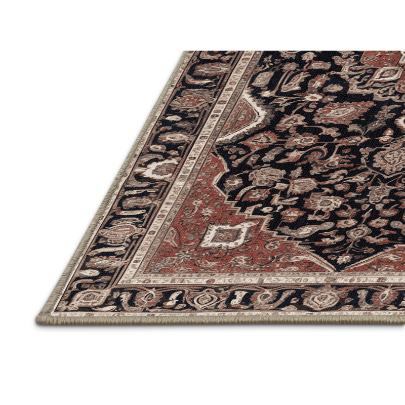 Tapis brun lavable à la machine, Rond 4 pi