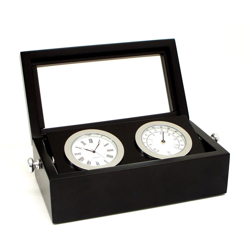 Horloge et thermomètre chromés