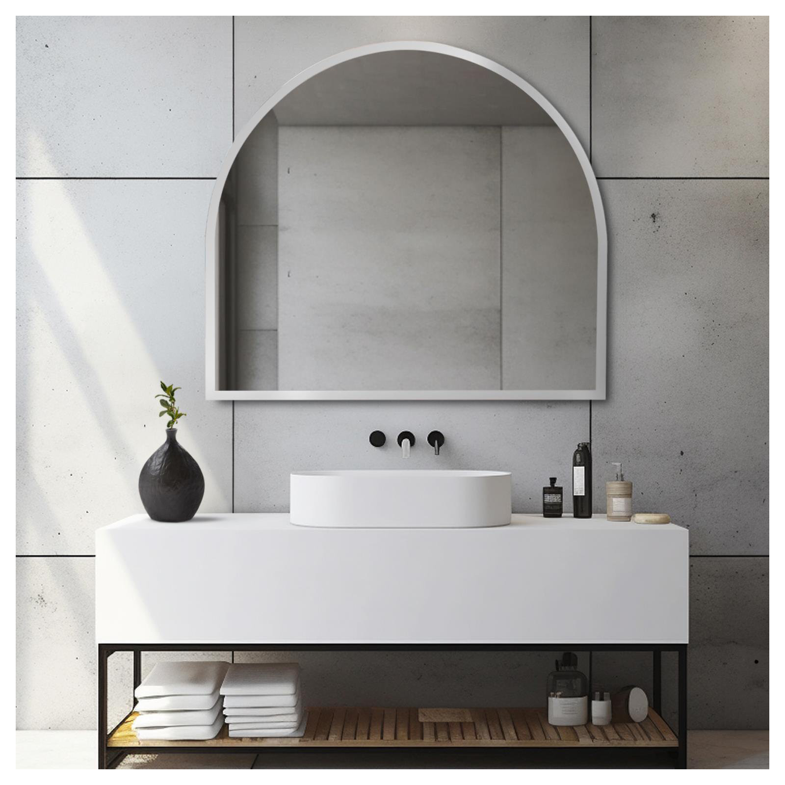 Frameless Arched Mirror Short
