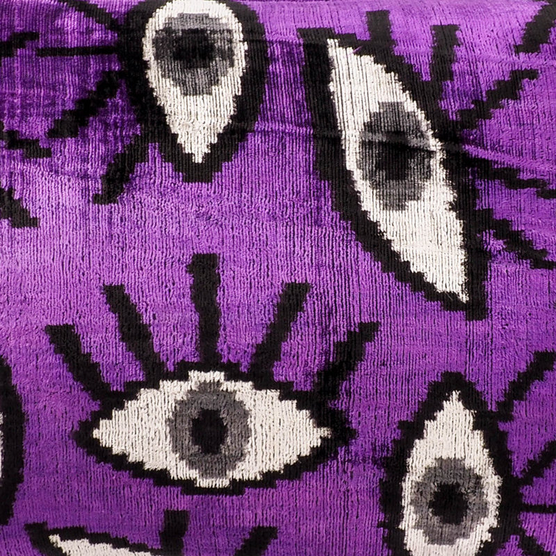  Housse de coussin en soie Ikat, Mauve