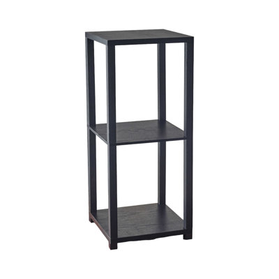 Anyka Black Square End Table With Two Shelves by Latitude Run