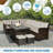 Hearston 8 - Person Wicker Patio Dining Set with Rectangular Table , Cushions Included