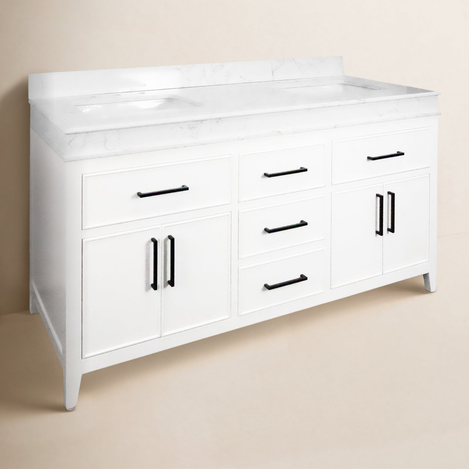 Bayla 60'' Double Bathroom Vanity, White