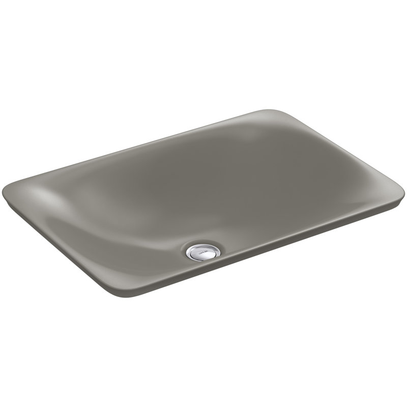 Carillon Ceramic Rectangular Drop-in Bathroom Sink, Cashmere