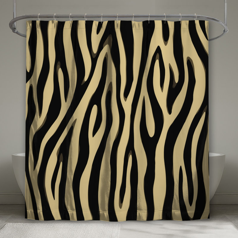 Rideaux de douche à motif zébré très longs, L 70 po x H 84 po