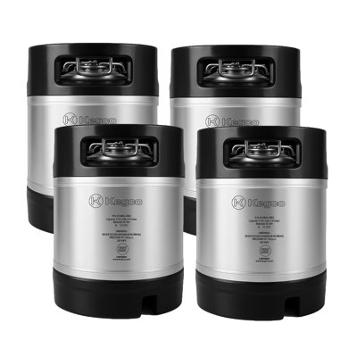 Kegco 1.75 Gallon Ball Lock Keg - Rubber Handle - Set of 4