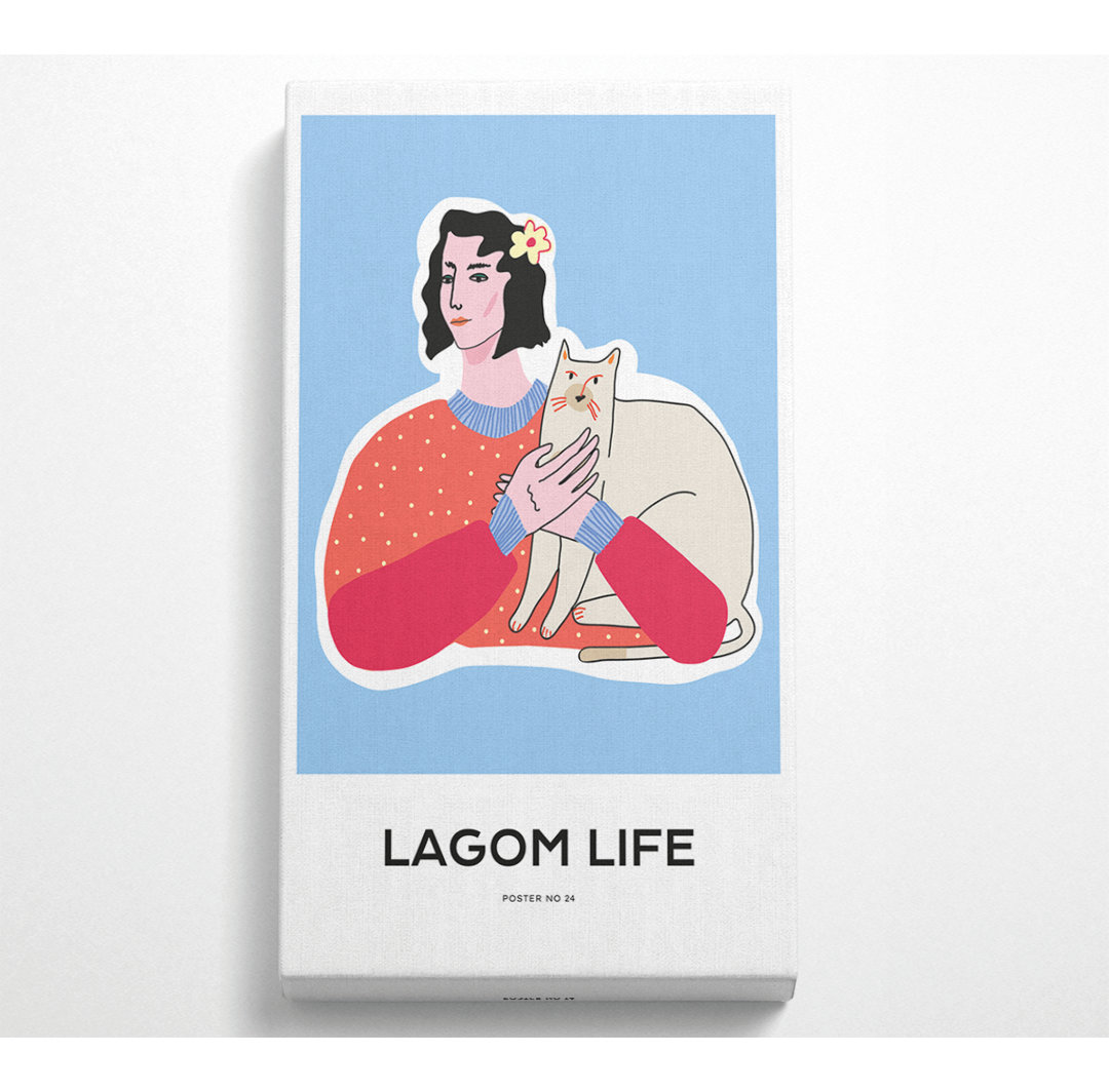 Lagom Life Cat - Kunstdrucke auf Segeltuch