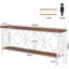 Console rétro en grain de bois et en métal noir