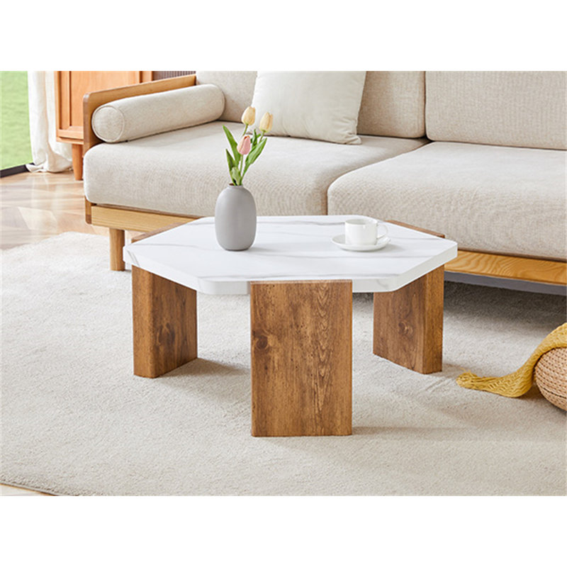 31-Inch Modern-Style Hexagonal Coffee Table