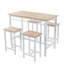 Ensemble de table de cuisine moderne avec quatre tabourets de bar, structure en métal et panneau de fibres à densité moyenne
