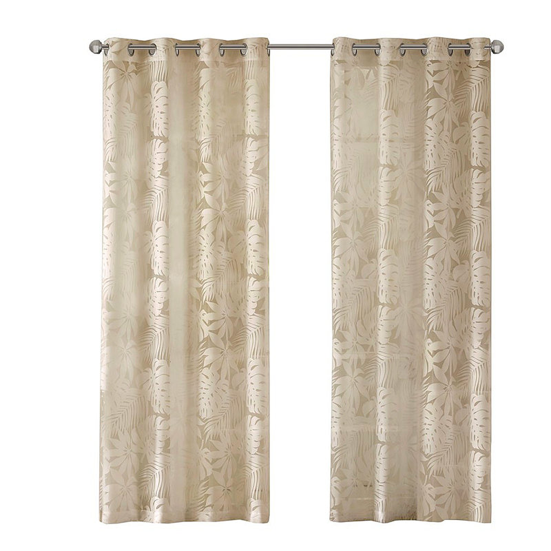 Palm Leaf Burnout Window Sheer 50X84", 50.05" W x 84.05" L