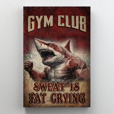 «Gym Club Seat Is Fat Crying», reproduction d'art graphique sur toile tendue
