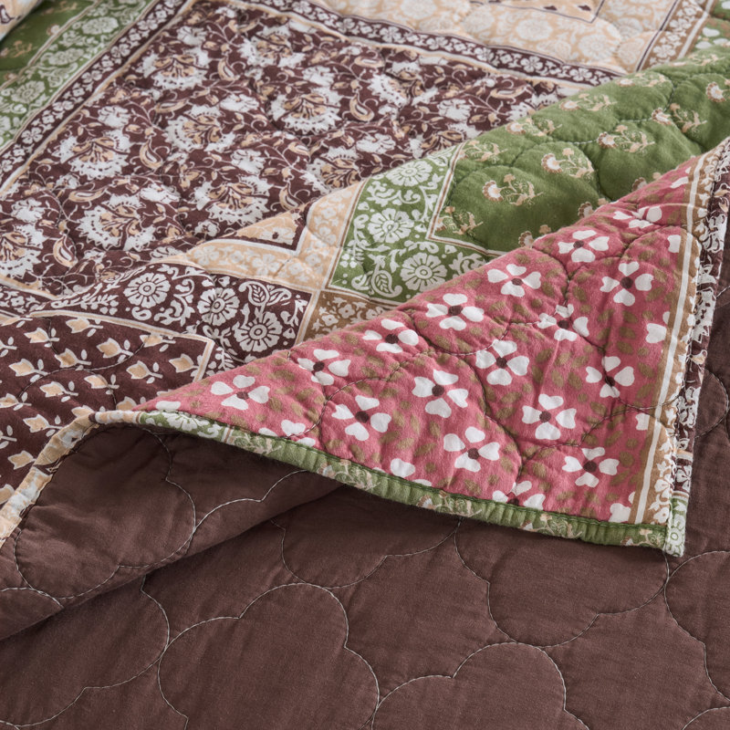 Ensemble de courtepointe Priya, Courtepointe pour lit simple + 1 taie décorative 