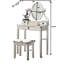 Table de coiffeuse délicieuse en or avec tabouret, 3 tiroirs de rangement, miroir-809953164