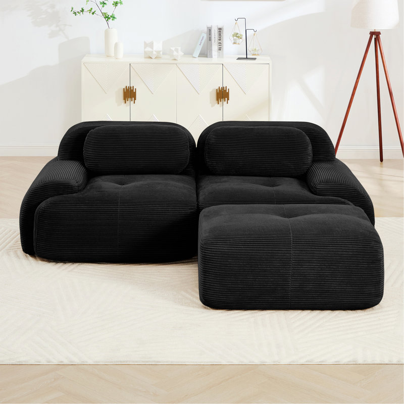 Canapé modulaire en L pour les salons et les chambres, Noir