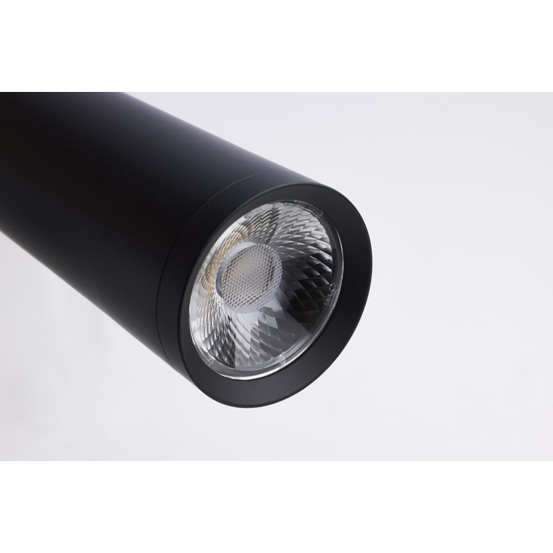 Luminaire suspendu simple à DEL 1 lumière Ernesti, Noir mat