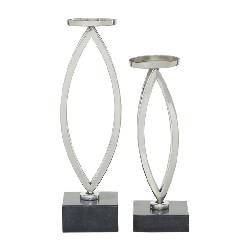15.45'' H Tabletop Candlestick, Silver