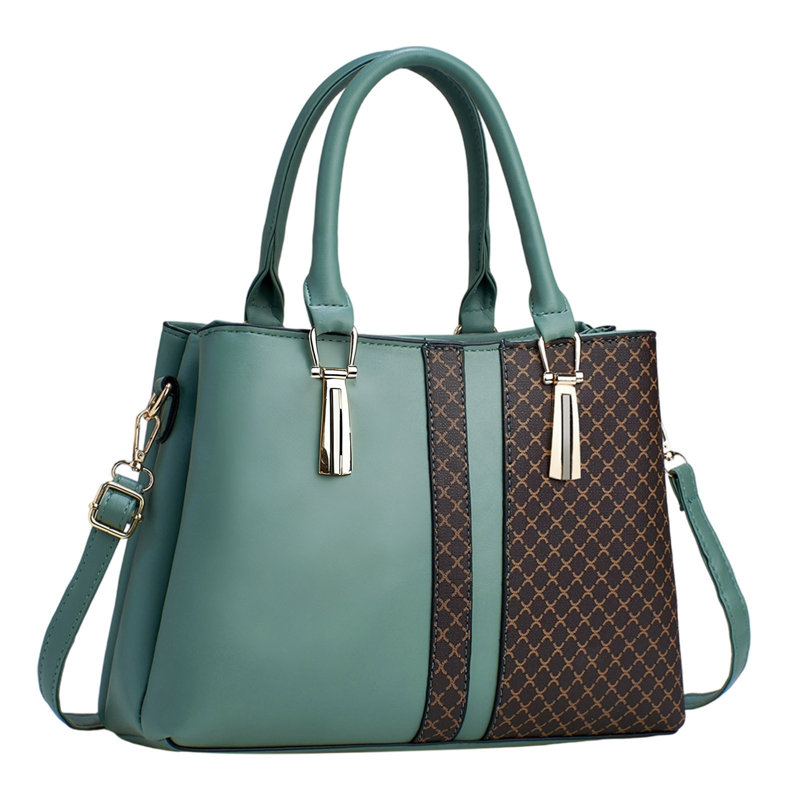 Backpack Tote Bag For Women Ladies Large Capacity Handbag Soft Leather Elegant Patchwork Bag Multi Layer, Green
